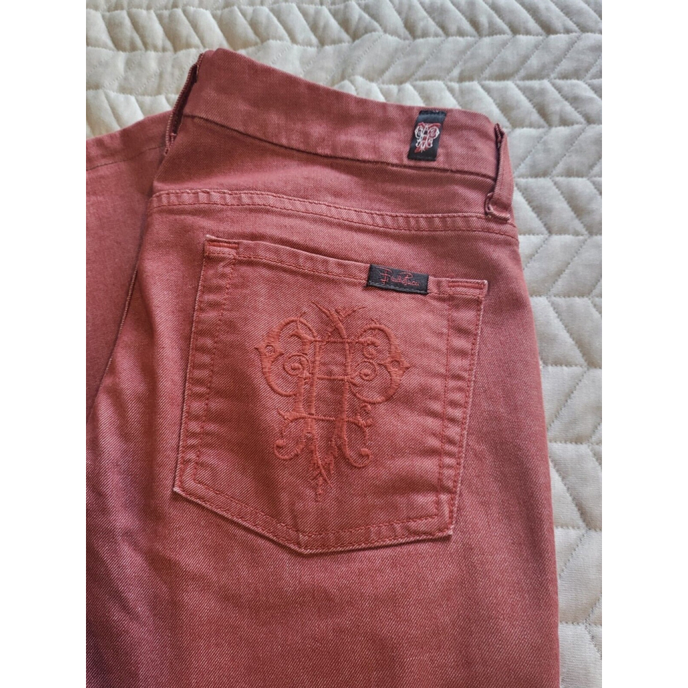 7 For All Mankind Carol Emilio Pucci Jeans Red Size 28 - Picture 7 of 16